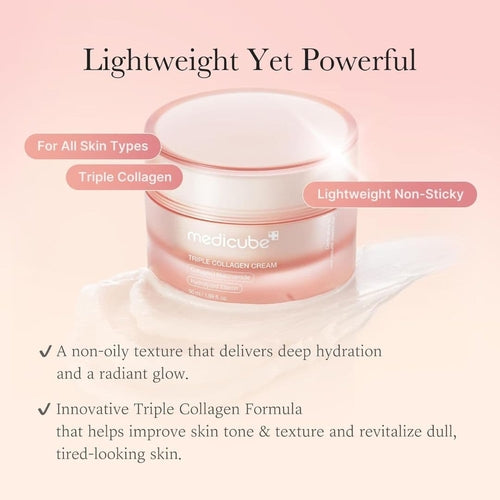 Medicube Triple Collagen Cream – Crema Viso Anti-Età al Collagene Triplo K-Beauty