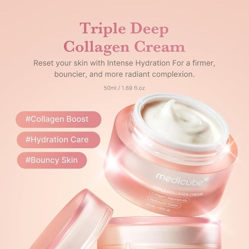 Medicube Triple Collagen Cream – Crema Viso Anti-Età al Collagene Triplo K-Beauty