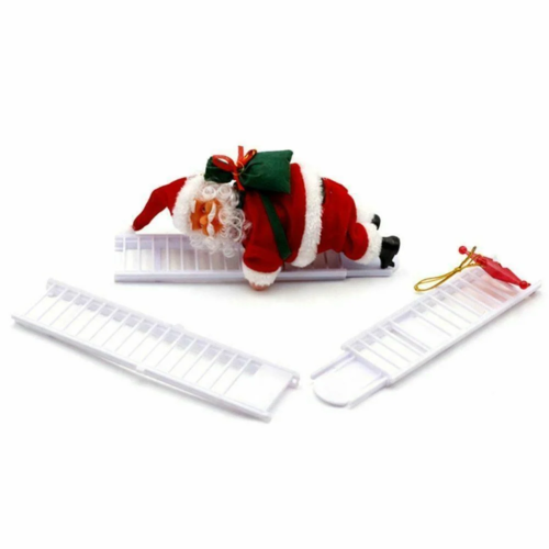 Babbo Natale Arrampicatore Musicale – Decorazione Natalizia Elettrica per Albero