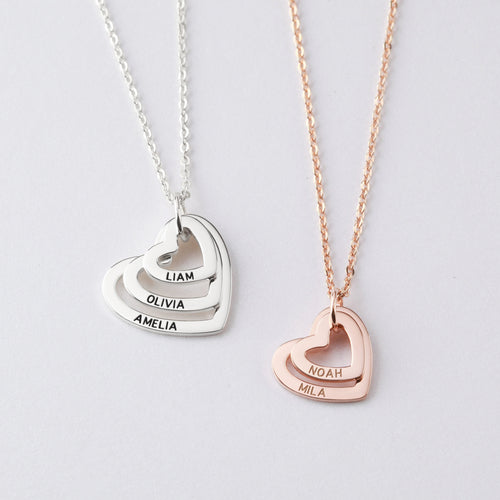 Collana Personalizzata per Nonna con Cuori – Gioiello Nana Inciso a Mano