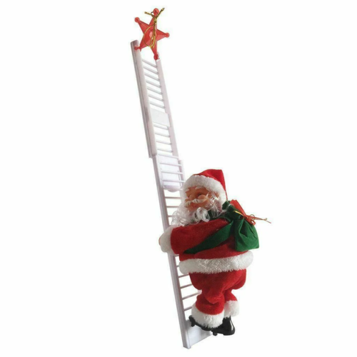 Babbo Natale Arrampicatore Musicale – Decorazione Natalizia Elettrica per Albero