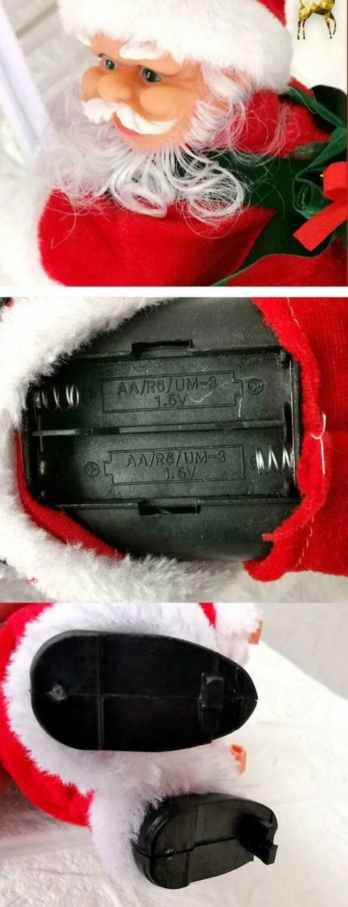 Babbo Natale Arrampicatore Musicale – Decorazione Natalizia Elettrica per Albero